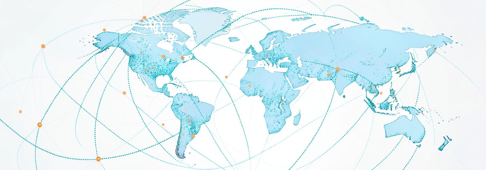 Global delivery network illustration